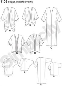 img 1 attached to 🧥 Неоспоримый стиль: Простота US1108A Мода для женщин: кимоно и кардиган, набор выкроек, размеры XXS-XXL - Код 1108