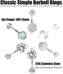 img 1 attached to 💎 FIBO STEEL Stainless Steel Barbell Piercing Women's Body Jewelry: Stylish and Durable