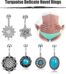 img 2 attached to 💎 FIBO STEEL Stainless Steel Barbell Piercing Women's Body Jewelry: Stylish and Durable