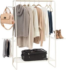 img 4 attached to Large White Metal Garment and Accessories Rack by IRIS USA: PI-B5-L