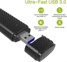 img 2 attached to High-Speed USB 3.0 WiFi Adapter AC1200Mbps Dual Band 5.8GHz/2.4GHz 802.11AC Wireless USB for PC/Desktop/Laptop - Compatible with Windows 11/10/8.1/8/7/XP and Mac OS 10.9-10.15.3