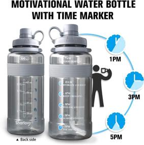 img 3 attached to 💧 Stay Hydrated with our Leak-Proof 2.8L/100 oz Reusable Water Bottle: BPA-Free, Large Capacity, Hourly Tracker, Straw Included!