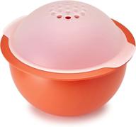 joseph joseph m-cuisine microwave popcorn popper bowl: kernel-filtering lid, bpa-free – orange logo
