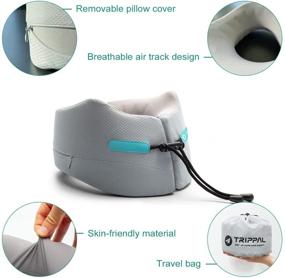 img 2 attached to 🌙 Best Memory Foam Travel Pillow with Neck, Chin and Head Support for Kids and Adults - Ideal for Airplane, Car, and Home Sleeping Rest - Includes Compact Carry Bag (Silver Gray, M)