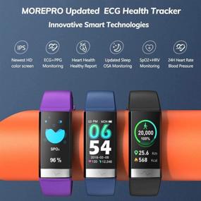 img 3 attached to 💜 MorePro Heart Rate Monitor Blood Pressure Fitness Tracker – IP68 Waterproof Smart Watch with Sleep Health Monitor for Android iOS Phones (Light Purple)