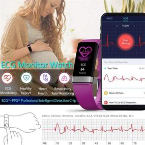 img 2 attached to 💜 MorePro Heart Rate Monitor Blood Pressure Fitness Tracker – IP68 Waterproof Smart Watch with Sleep Health Monitor for Android iOS Phones (Light Purple)