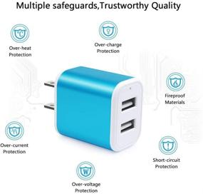 img 2 attached to 6ft Android Charger Cable with USB Plug, 2 Port Multi USB Wall Charger 2.1A Travel Phone USB Adapter Power 🔌 Cube + Braided Micro USB Cord - Compatible with LG Stylo 3 Plus, Samsung Galaxy S7 S6 Edge J3 J7, PS4, Kindle