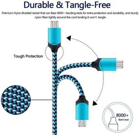 img 1 attached to 6ft Android Charger Cable with USB Plug, 2 Port Multi USB Wall Charger 2.1A Travel Phone USB Adapter Power 🔌 Cube + Braided Micro USB Cord - Compatible with LG Stylo 3 Plus, Samsung Galaxy S7 S6 Edge J3 J7, PS4, Kindle