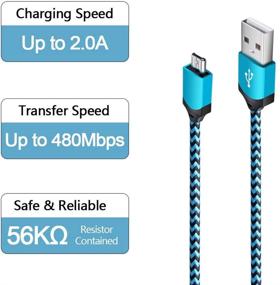 img 3 attached to 6ft Android Charger Cable with USB Plug, 2 Port Multi USB Wall Charger 2.1A Travel Phone USB Adapter Power 🔌 Cube + Braided Micro USB Cord - Compatible with LG Stylo 3 Plus, Samsung Galaxy S7 S6 Edge J3 J7, PS4, Kindle