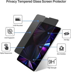 img 2 attached to ProCase iPad Pro 11 Inch Privacy Screen Protector - Anti-Spy Tempered Glass Film Guard for Apple iPad Pro 11-inch - 3rd 2nd 1st Gen (2021, 2020, 2018)
