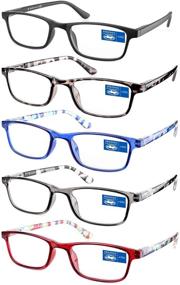 img 4 attached to 👓 5 Pack of Rectangle Reading Glasses (3.5) - Anti Glare, Spring Hinge, Lightweight Readers for Women/Men