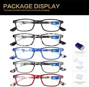 img 3 attached to 👓 5 Pack of Rectangle Reading Glasses (3.5) - Anti Glare, Spring Hinge, Lightweight Readers for Women/Men