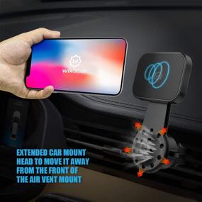 img 3 attached to 📱 Universal Magnetic Phone Holder for Car, WixGear Magnetic Mount with Fast Swift-Snap Technology for All Cell Phones - Horizontal Vent Compatible, Does Not Block Air Vent Flow