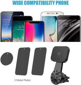 img 1 attached to 📱 Universal Magnetic Phone Holder for Car, WixGear Magnetic Mount with Fast Swift-Snap Technology for All Cell Phones - Horizontal Vent Compatible, Does Not Block Air Vent Flow