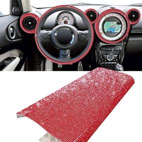 img 4 attached to 🚗 YGMONER Bling Crystal Rhinestone DIY Car Decoration Sticker, Available in 11 Colors! 9.4 x 7.9'' (Red)