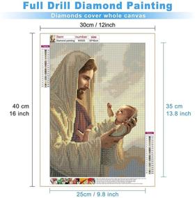 img 3 attached to 💎 MXJSUA Diamond Painting Kits for Adults: Full Round Diamond Painting Art Kits for Beginners, Parent-Child Interaction Home Wall Decor - 12x12 Inch