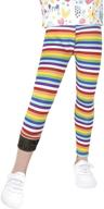 zukocert girls winter leggings - thick warm cotton fleece lined pants for 4-10 year olds with rainbow printing logo