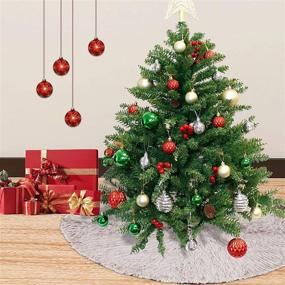 img 2 attached to 🎄 Joiedomi 48 Inch Brown Faux Fur Christmas Tree Skirt - Soft and Fluffy Tree Skirt for Christmas Tree Decorations