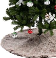 🎄 joiedomi 48 inch brown faux fur christmas tree skirt - soft and fluffy tree skirt for christmas tree decorations logo