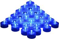 💙 enhance your wedding decor with samyo set of 36 waterproof submersible battery led tea lights – stunning blue illumination for mesmerizing centerpieces & party ambiance logo