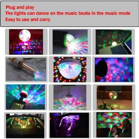 img 2 attached to 🎉 Pack of 3 USB Mini Disco Lights with Magic Ball Effect for Xmas Parties, Halloween DJ Stage, Atmosphere Christmas Party, Interior Car Lighting – Includes 9 Adapters