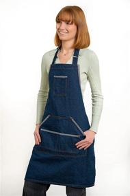 img 1 attached to Универсальный джинсовый фартук Chefs Bib Apron