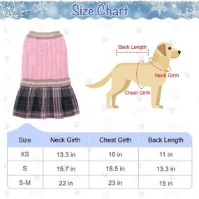 img 3 attached to 🐶 BINGPET Cute Dog Sweater Dress - Stylish and Cozy Pullover for Your Pet: Classic Plaid Pattern and Warm Knit Fabric for Fall Winter