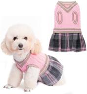 🐶 bingpet cute dog sweater dress - stylish and cozy pullover for your pet: classic plaid pattern and warm knit fabric for fall winter логотип