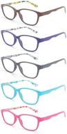 👓 улучшите комфорт глаз с помощью axot 5pack очков для чтения: блокирование синего света, модные квадратные оправы для мужчин и женщин - антибликовые, уф- и фильтр от лучей - очки логотип