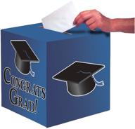 🎓 true blue graduation card holder box - congrats grad, creative converting, one size logo