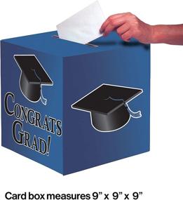 img 3 attached to 🎓 True Blue Graduation Card Holder Box - Congrats Grad, Creative Converting, One Size