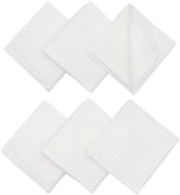 img 2 attached to 🧺 HFGBLG Cotton Dish Rags: Set of 6 Waffle Weave Kitchen Towels for Drying Dishes - White, 14 x 14 Inches