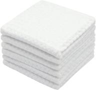 🧺 hfgblg cotton dish rags: set of 6 waffle weave kitchen towels for drying dishes - white, 14 x 14 inches logo