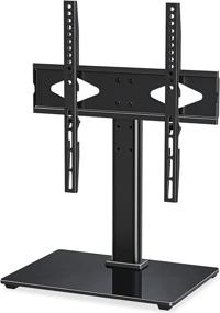 img 4 attached to 📺 Universal TV Stand Base for 37-55 inch LCD LED Flat Screen TVs - Height Adjustable Table Top TV Mount Stand with Tempered Glass Base, Wire Management, VESA 400x400, Up to 88lbs - MOUNT PRO