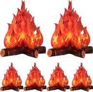 🔥 eye-catching 3d decorative cardboard campfire centerpiece: artificial fire set with fake flame paper party decorative flame torch (red orange, 6 piece) логотип