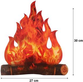 img 3 attached to 🔥 Eye-Catching 3D Decorative Cardboard Campfire Centerpiece: Artificial Fire Set with Fake Flame Paper Party Decorative Flame Torch (Red Orange, 6 Piece)