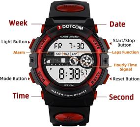 img 3 attached to 🕘 Waterproof Kids Digital Sport Watch with Alarm, Stopwatch, LED Back Light - Ideal for Boys and Girls Aged 8-15