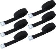 🔒 fasmov 1-inch x 10-foot black lashing straps - pack of 6, 600lb tie down straps logo