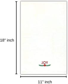 img 1 attached to Serafina Home Christmas Finger Tip Towels: Embroidered Peace, Joy, Merry, Bright - Decorative White Holiday Towels