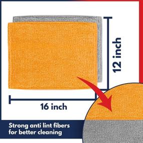 img 3 attached to 🧽 USANOOKS Microfiber Cleaning Cloth - Set of 4/6/8/10/12 (12x16 in) - High Performance, 1200 Washes, Ultra Absorbent Weave Traps Grime & Liquid, Streak-Free Mirror Shine, Lint Free Towel