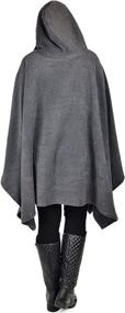 img 1 attached to 🧥 Warm up in Style with Dare2BStylish Women's Poncho Style Hoodie Sweater Fleece Cover Up
