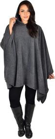 img 4 attached to 🧥 Warm up in Style with Dare2BStylish Women's Poncho Style Hoodie Sweater Fleece Cover Up