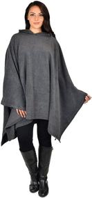 img 3 attached to 🧥 Warm up in Style with Dare2BStylish Women's Poncho Style Hoodie Sweater Fleece Cover Up