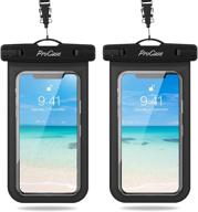 📱 procase 2 pack waterproof phone pouch – universal cellphone dry bag for iphone 13 pro max 13 mini 12 pro max 11 pro xs xr x 8 7 6s, galaxy s20 s10 pixel – up to 7" – black logo