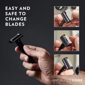 img 1 attached to 🪒 OneBlade CORE Single-Blade Safety Razor: Master the Art of Shaving with Well-Balanced Design, 10 Feather Blades & Stand Included – Tritan & Stainless Steel Construction for the Ultimate Shaving Experience