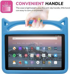 img 1 attached to 📱 Mr.Spades HD 10 Kids Tablet Kids Case - Lightweight Case with Handle Stand for HD 10.1 Inch Tablet (9th/7th Gen, 2019/2017 Release) - Blue (Not for 2021 11th Gen)