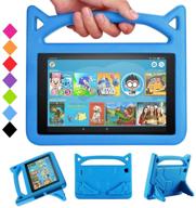 📱 mr.spades hd 10 kids tablet kids case - lightweight case with handle stand for hd 10.1 inch tablet (9th/7th gen, 2019/2017 release) - blue (not for 2021 11th gen) logo