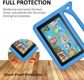 img 2 attached to 📱 Mr.Spades HD 10 Kids Tablet Kids Case - Lightweight Case with Handle Stand for HD 10.1 Inch Tablet (9th/7th Gen, 2019/2017 Release) - Blue (Not for 2021 11th Gen)