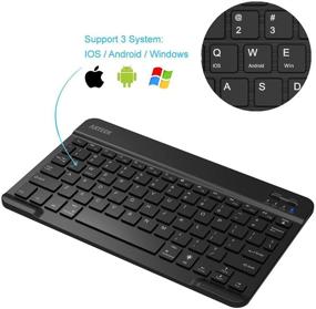 img 3 attached to 🔌 Arteck HB030B Slim Portable Wireless Bluetooth 3.0 Backlit Keyboard with Rechargeable Battery, Black - Universal 7-Colors