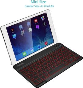 img 1 attached to 🔌 Arteck HB030B Slim Portable Wireless Bluetooth 3.0 Backlit Keyboard with Rechargeable Battery, Black - Universal 7-Colors